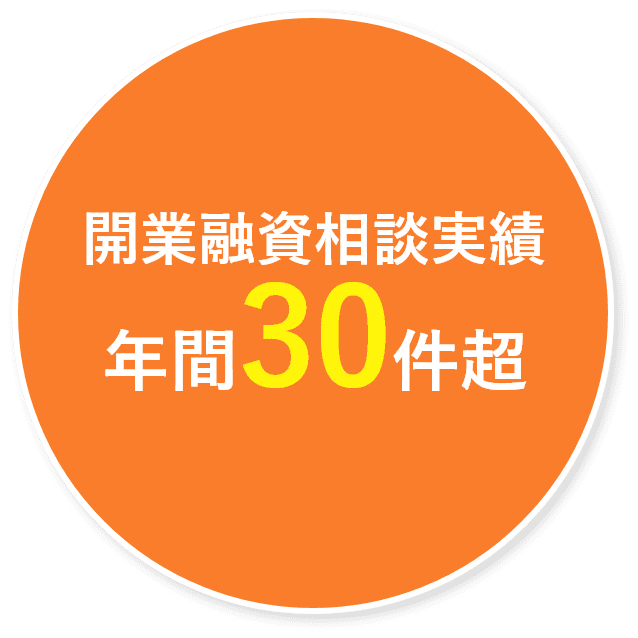 開業融資相談実績年間30件超